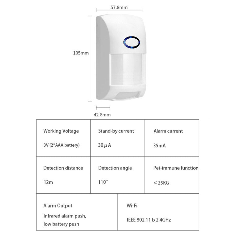 Tuya Smart App WiFi Infrared Alarm Smart Home Human Body Infrared Detector PIR, Infrared Detector PIR Tuya Smart App WiFi Infrared Alarm Smart Home Human Body Infrared Detector PIR, Infrared Detector PIR